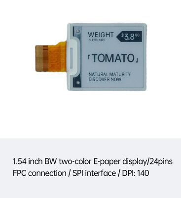 좋은 가격 1.54인치 흑백 전자잉크 디스플레이 (SPI 인터페이스, 전자 가격 표시기 및 스마트 홈용) 온라인으로
