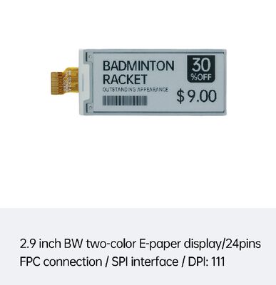 좋은 가격 2스마트 ESL 및 소매를 위한 SPI 인터페이스와 함께 9인치 흑백 E 잉크 디스플레이 온라인으로