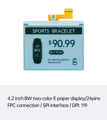 좋은 가격 스마트 ESL 및 스마트 카드용 SPI 인터페이스를 갖춘 4.2인치 흑백 E Ink 디스플레이 온라인으로